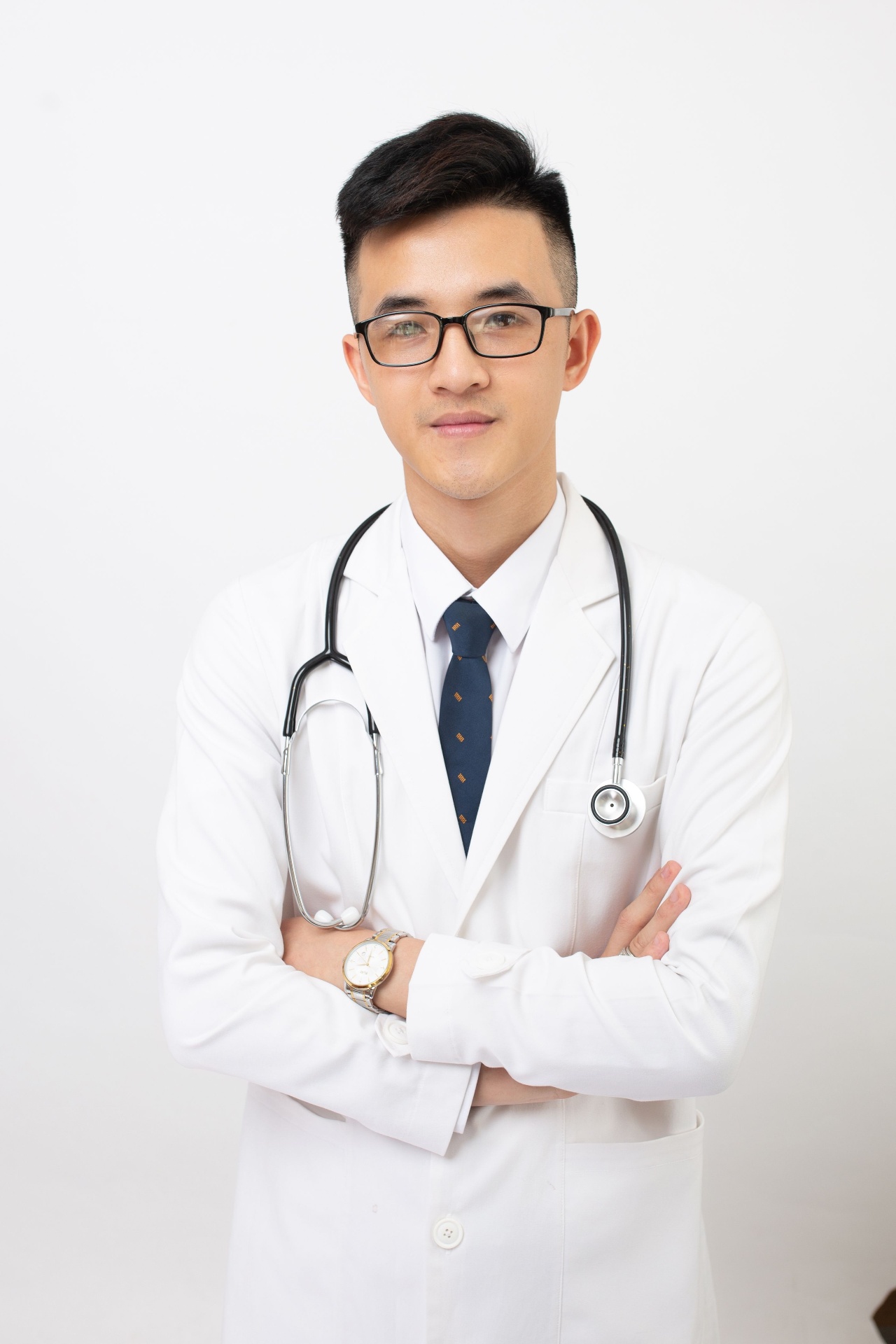 Medical student in white coat